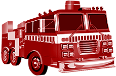 Red Firetruck sihouette - donate button icon
