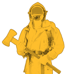 Yellow Firefighter sihouette - join the WVFC button icon